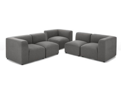 Office modular sofa 5-seater luxury suit cloud gray corner sofa
